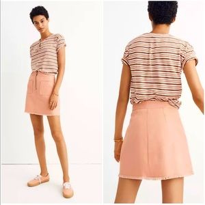 Madewell Raw Hem Denim Mini Skirt | Size 2 | 98% Cotton